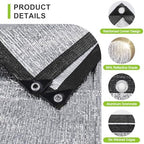 sunny guard 99% aluminum sun shade cloth, 8x8ft showing dimensions