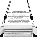 8 Pairs 1/8" Heavy Duty Ratchet Hangers, Adjustable Rope Hangers, Grow Light Rope Hangers for Grow Plant Fan Filter Light Room Equipment, 150 LB Capacity per Pair