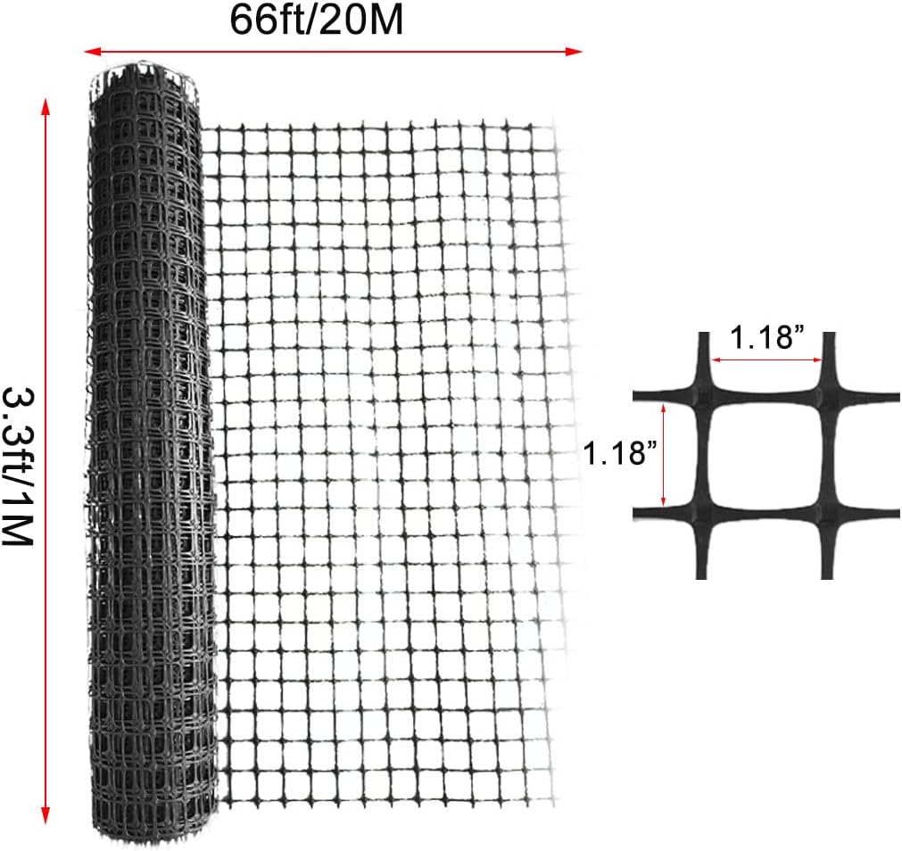 plastic garden fence animal barrier,3.28 x 66 ft, close-up detail