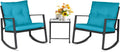 suncrown 3 piece outdoor rocking bistro set black, main product view
