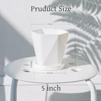 InmeRun Plant Pots Indoor Plastic Flower Pots Outdoor 5 inch Set of 6 Pack with Drainage Holes and Saucers for Garden Pots (5in 6 White)