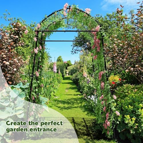 agtek 87" h×65" w metal garden arch trellis, package contents