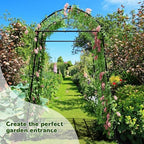 agtek 87" h×65" w metal garden arch trellis, package contents