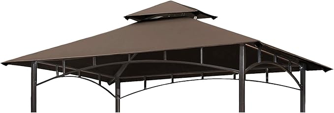 Eurmax USA High Performance Grill Gazebo Canopy Replacement Cover 5x8 BBQ Shelter Top（Coffee）