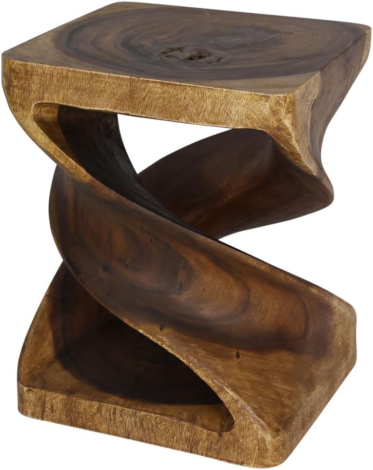 Haussmann® Double Twist End Table 18 x 18 x 23 in H Walnut Oil