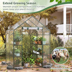 giantex walk-in greenhouse, gardening plant tent with roll-up, side view