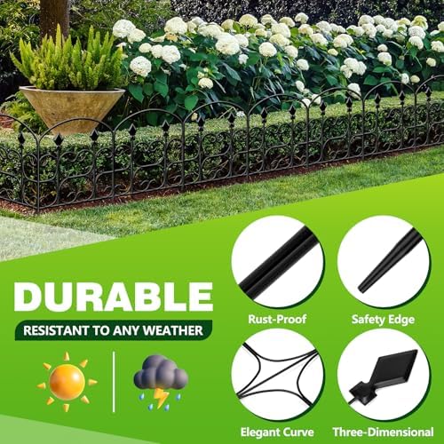 24in(h) x 10.83ft(l) decorative garden fence - tall showing dimensions