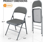 VINGLI 20 Pack Folding Chairs with Padded Seats, Metal Frame with Pu Leather Seat & Back, Capacity 350 lbs, Gray