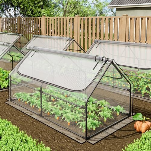 superlele 6x3x3ft mini greenhouse with 2 large zipper on a desk or shelf