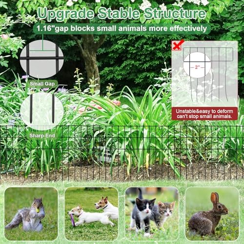 25ft(l) x 13in(h) animal barrier fence,25 panels 1.16in shown in use