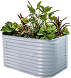 32" Extra Tall Raised Garden Bed Kits, 3.5 x 5 x 2.7ft Raised Planter Box Outdoor, 2 x 6.5 x 2.7ft Deep Root 6 in 1 Modular Metal Raised Beds for Gardening Vegetables Flowers Fruits - Sky Blue