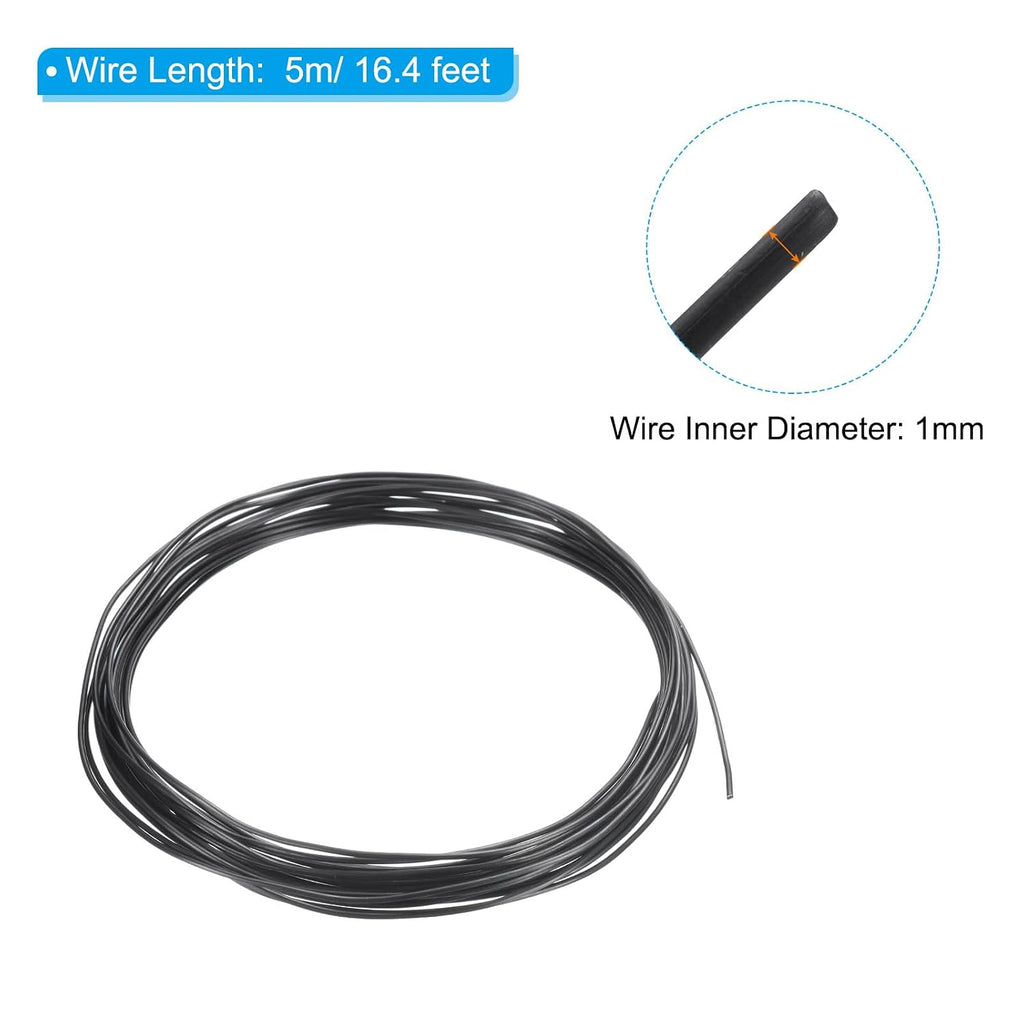 PATIKIL 1mm Bonsai Training Wire, 1 Roll Floral Wire Stems Anodized Aluminum Tree Wire 16.4 Feet Total for Gardening Branch Fixing, Black