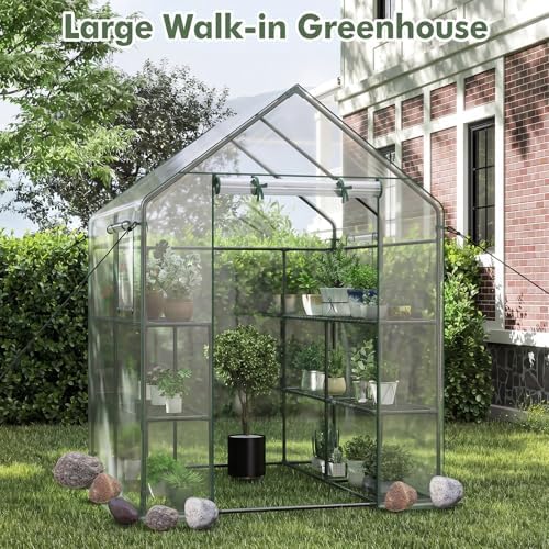 happygrill greenhouses for outdoors, portable greenhouse with pe, close-up detail