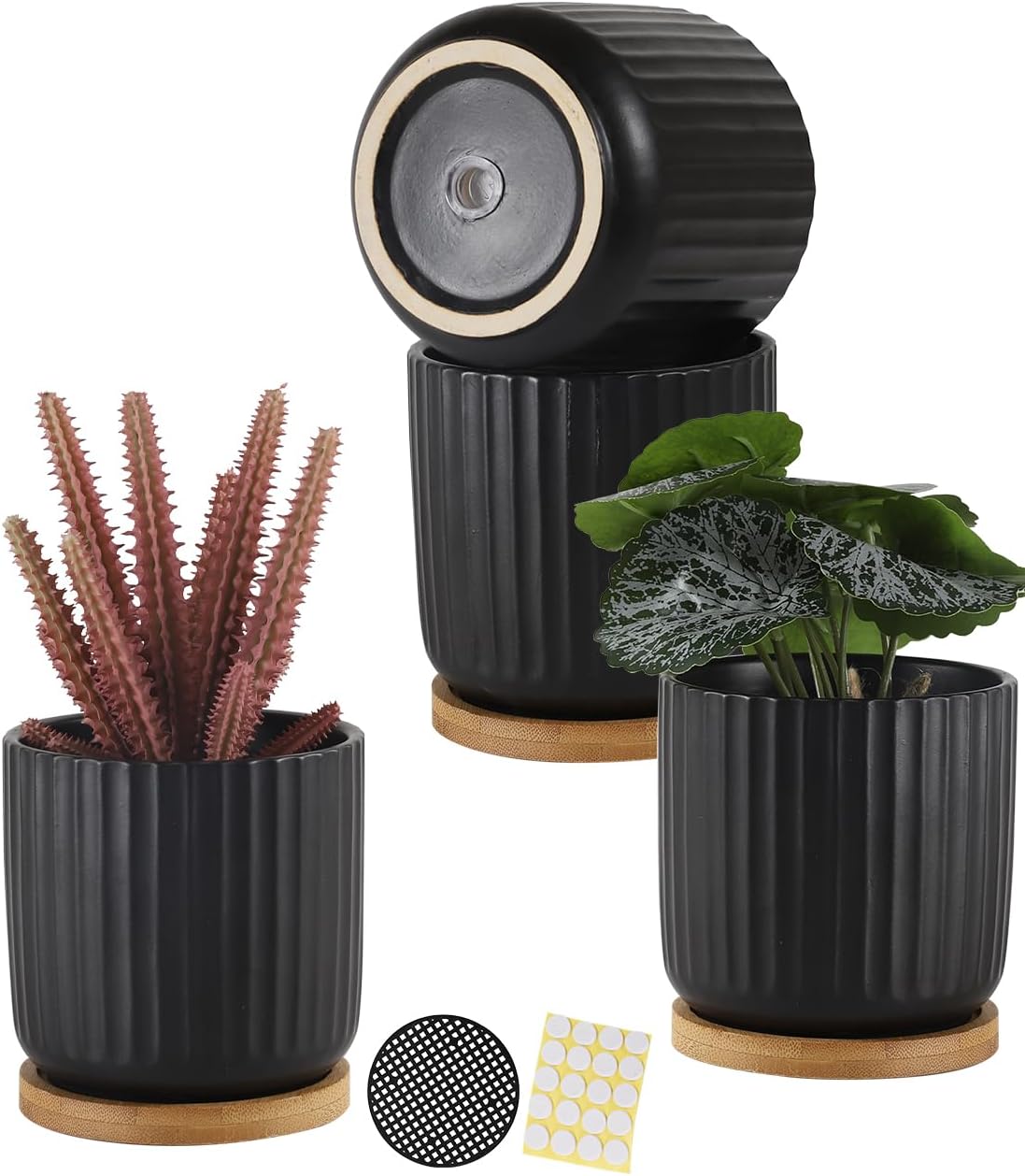 4 inch small plant pots indoor, ceramic flower, main product view