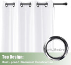 HolidayIdeas Outdoor Curtains for Patio Waterproof, 8 Panels - 54x84 Inches - Weatherproof Privacy Outsides Curtains for Cabana Porch Pergola, Sunlight & UV Blocking (White, Grommet Top)