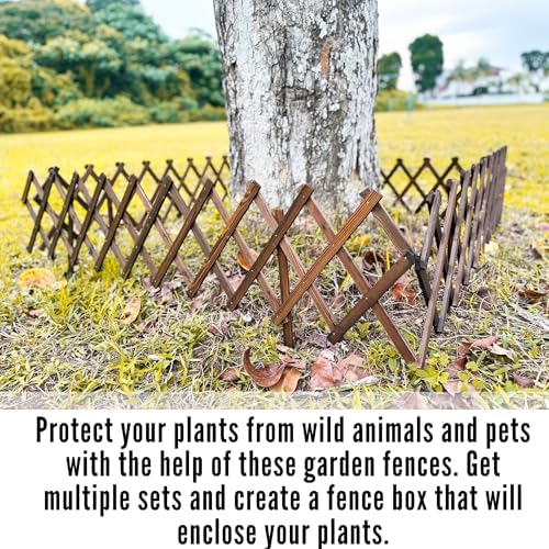 shoplala wooden lattice garden fence (4 pack, 24ft showing dimensions