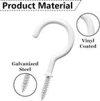 30 Pcs Ceiling Hooks for Hanging Plants, Cups, Utensils and Lights, 1-1/4 inch Vinyl Coated Screw-in Plant and Cup Hooks for Wooden and Drywall with Anchors