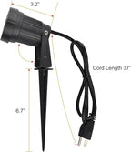GSS6005 Plug in Spotlight Outdoor, 5W LED Landscape Spotlight 120V, 3000K Warm White, Metal Construction with Ground Stake, 3ft Cord and Plug, Black (Pack of 2)