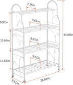 SORCEDAS Plant Stand Indoor Outdoor Plant Shelf 4 Tier Metal Corner Flower Stand Multiple Holder for Patio Garden Balcony Living Room, White