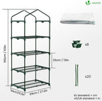 vounot® mini greenhouse with 4-tier shelves garden greenhouse, side view