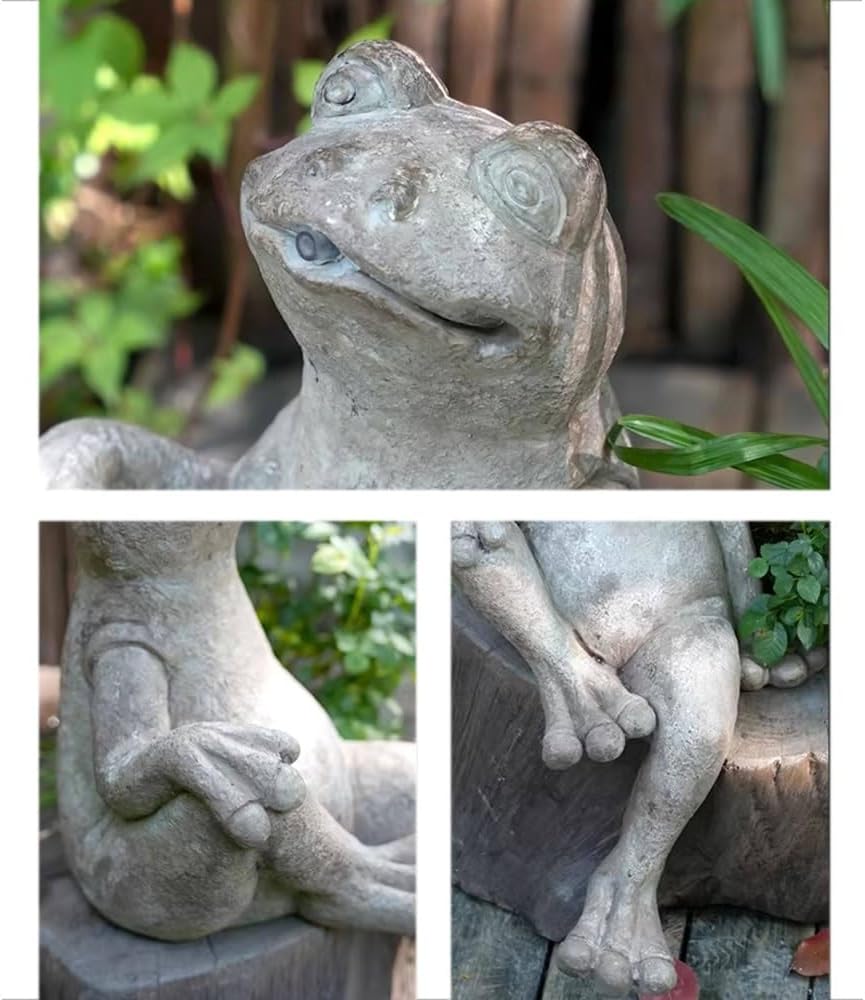 Pond Spitter,Fountain Spitter for Small Pond,Resin Frog Water Spitter Statue, Animal Pond Fountains, Spitters for Small Ponds, Aerating Pond Fountain Pump Attachment,(Long-Legged Frog)
