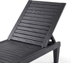 Nestl Patio Chairs - Black Chaise Lounge Chair Outdoor, 5-Position Adjustable Sun Tanning Chair, Waterproof Pool Lounge Chairs, Reclining Lawn Chair, Lightweight Outdoor Lounge Chairs