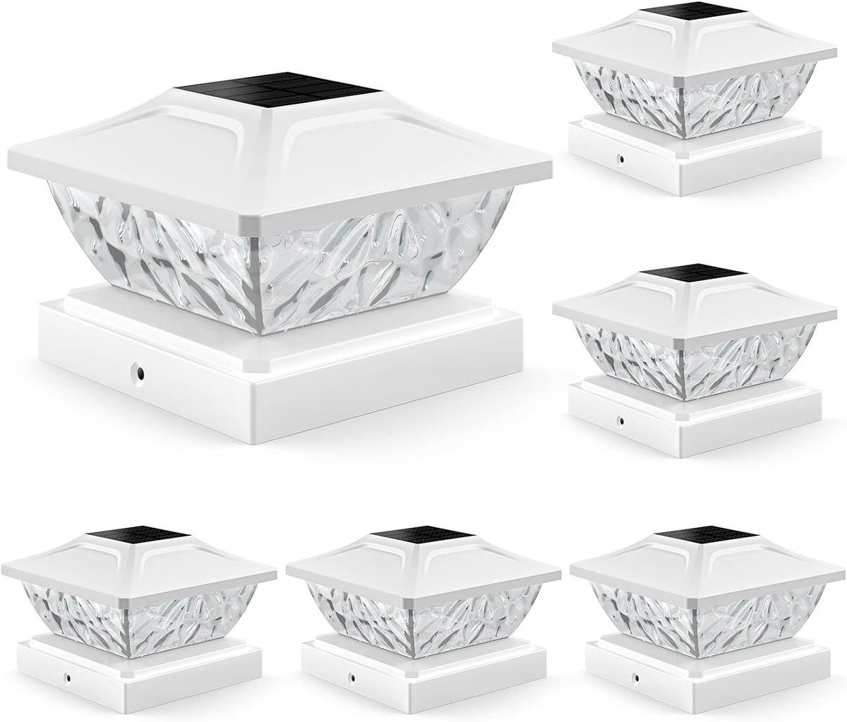 solar post cap lights outdoor 6 pack, 2, main product view
