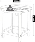 LZRS Round Adirondack Patio Side Table End Table, Outdoor Side Tables for Patio, Backyard,Pool, Indoor Companion, Easy Maintenance & Weather Resistant(Weather Wood)