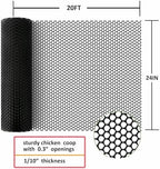 upgraded plastic chicken wire fence mesh(24inx20ft) - black/green/white, close-up detail