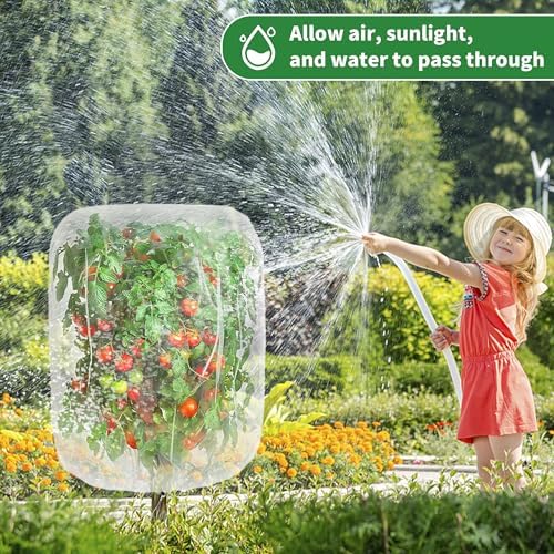 afzdby garden mesh netting with drawstring,plants cover protection on a desk or shelf