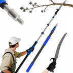 18FT Reach Manual Pole Saws for Tree Trimming with 3-12FT Telescoping Extension Pole, Anti-slip Handle, Manual Pruning Pole Saw with 19" 3X Detachable Saw for Forestry, Yard, Garden, Patios