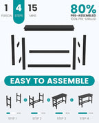 SERWALL 41" Outdoor Bar Table with 1.6" Umbrella Hole, HDPE Patio Bar Counter Height Table, All-Weather Rectangle Bar Table for Backyard, Garden, Poolside, Balcony - Black