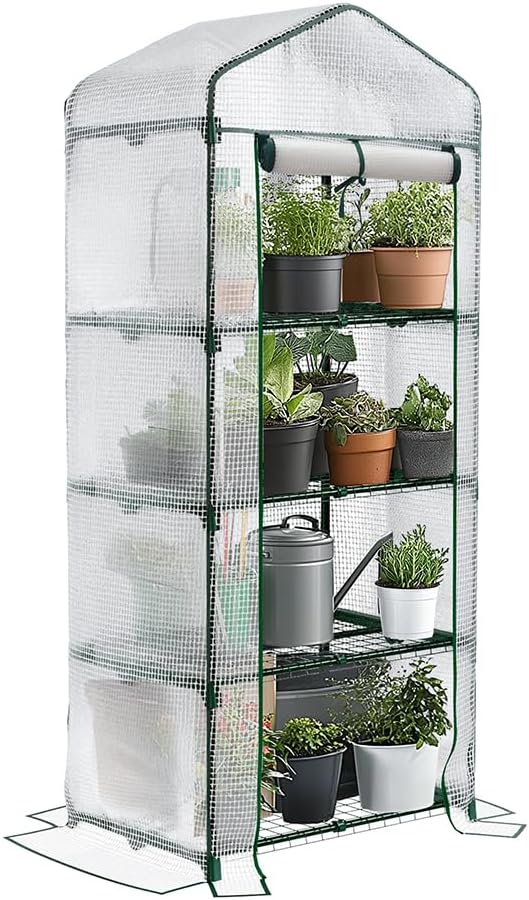 vounot® mini greenhouse with 4-tier shelves garden greenhouse, main product view