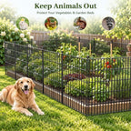 no dig garden fence outdoor for yard, 32in, close-up detail
