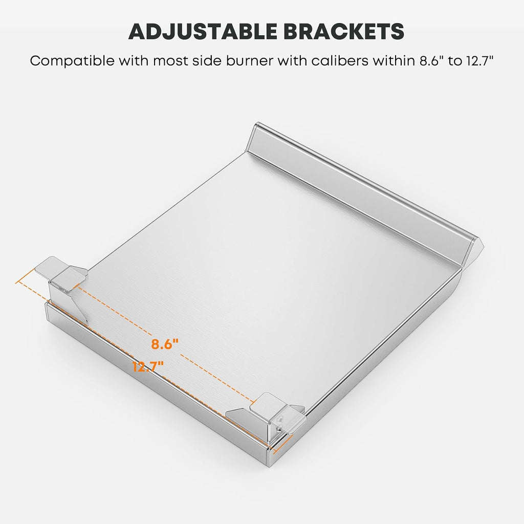 Stanbroil Stainless Steel Griddle for Gas Grill Side Burner, 11" x 13" | Universal Side Burner Cooking Surface, Flat Top Design, Fits Most Gas Grill Side Burners, Easy Cleanup