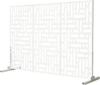 Oakland Living 6 ft. X 4 ft. White Freestanding Metal Privacy Screen Room Divider