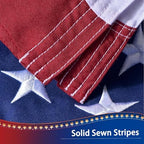 american flag for outside 4x6 ft, deluxe heavy showing dimensions