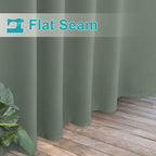 NICETOWN 2 Panels Outdoor Sage Green Curtainss Waterproof for Patio, Detachable Sticky Tab Top Weighted Blackout Sun & Rain Block Window Treatment, Privacy for Gazebo/Porch, W52 x L95