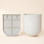 LA Jolie Muse Wall Hanging Planters for Indoor Plants，Hanging Flower Pots for Air Plants Succulent, Set of 2, 5.7L*4.1W*7H, Speckled White | Wall Hanging Planters, Decorative Wall Planters for Air Plants, Succulents, Hanging Flower Pots, 5.7*L4.1W*7H