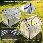 miory raised garden bed with pe cover, 4x2.5x1, side view
