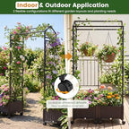 happygrill 2 64" raised garden bed with trellis showing dimensions