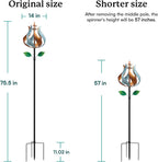 Wind Spinners Outdoor, Tulip Metal Wind Spinner with Stake for Yard and Garden, Outdoor Decor Ideas for Garden Lovers (14'' W x 75'' H)