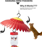 Beserie Squirrel Baffle Hummingbird Feeder Shade Cover Dome Shield Hang from Bird Feeders for Outdoors Squirrel Proof Protect Feed Red Yellow Attract Hummingbirds Moat Proof-14inch(Red)