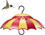 Beserie Hummingbird Feeder Umbrella Cover 14" with Ant Moat Big RedYellow | Dome Shade Weather Rain Guard, Hanging Squirrel Baffle for Bird feeders, Anti Sun/Snow/Ants Keep Nectar/Seed Fresh 3 Hooks