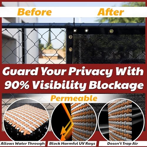 amgo 5' x 12' fence privacy screen, heavy, side view