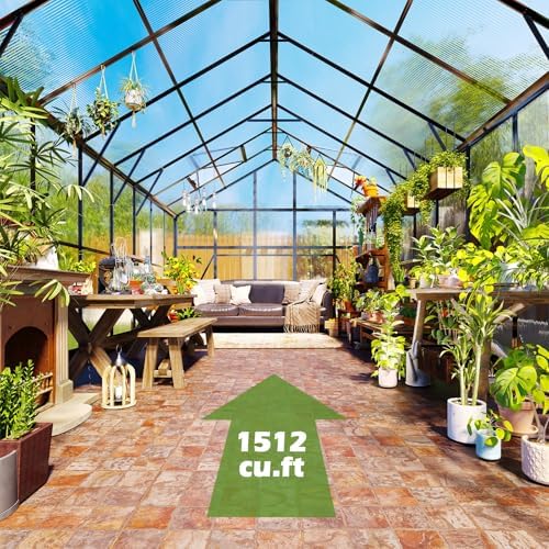 amerlife 10x18 ft polycarbonate greenhouse with 4 roof shown in use