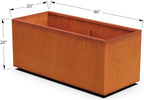 Plantercraft Large Rectangular Planters for Outdoor Plants 46x20 Inch Corten Steel Planter, Extra Large Outdoor Planter Box for Modern Garden & Patio, Heavy Duty Metal