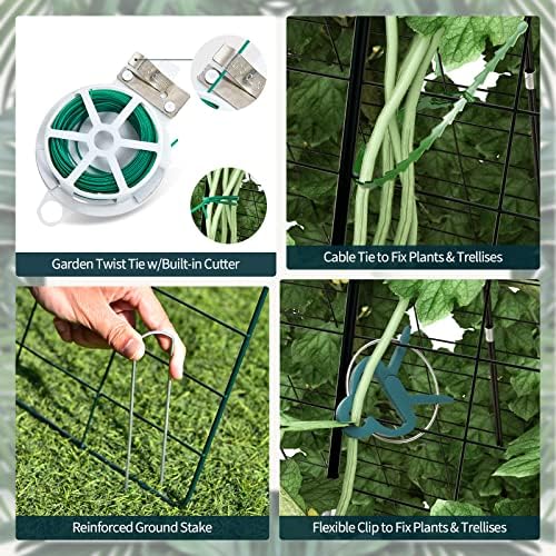 giantex 16 panels cucumber trellis, a-frame garden trellis shown in use