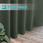 NICETOWN 2 Panels Greyish Green Long Outdoor Curtainss for Patio Waterproof, Detachable Sticky Tab Top Blackout Indoor Outdoor Blinds Heat & Cold Blocking Privacy for Gazebo/Porch, W52 x L108