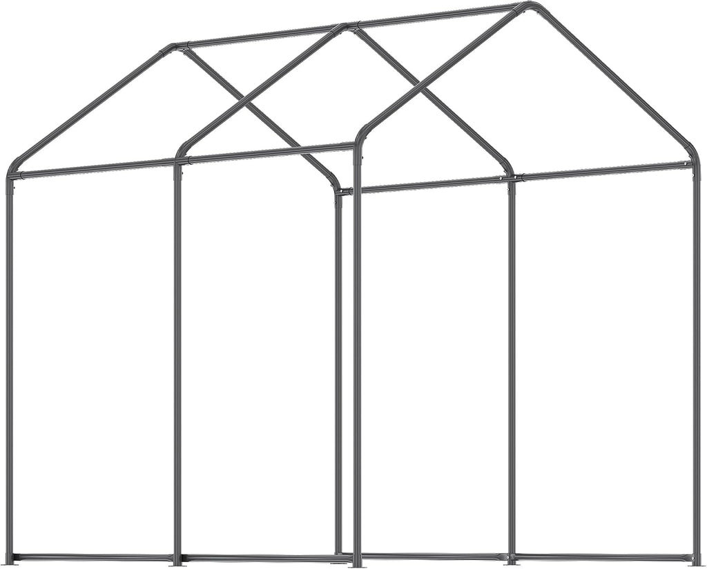 outsunny 8' x 6' x 7.5' walk-in greenhouse, front angle view